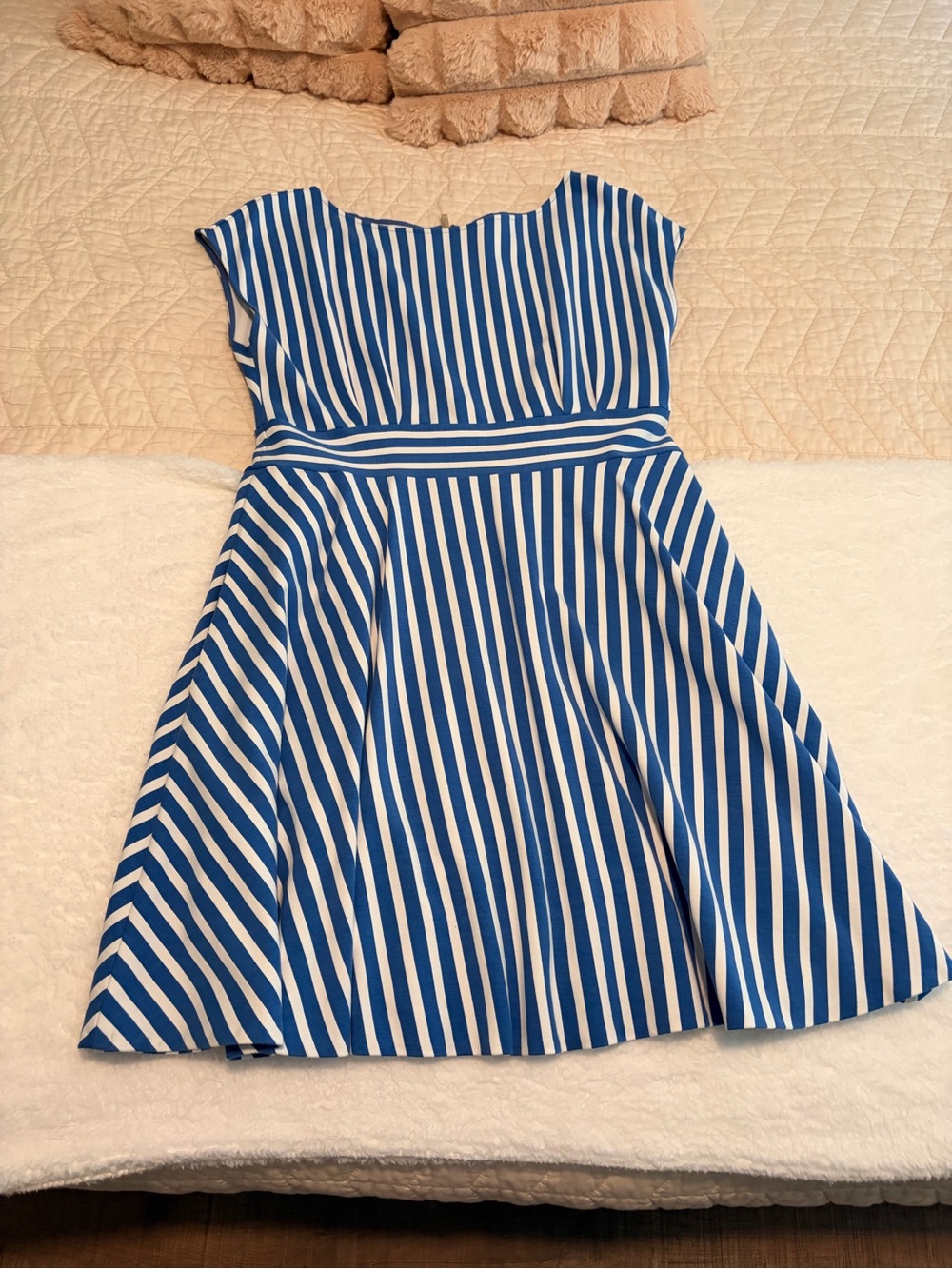 kate spade Blue and White Striped Fit & Flare Dress